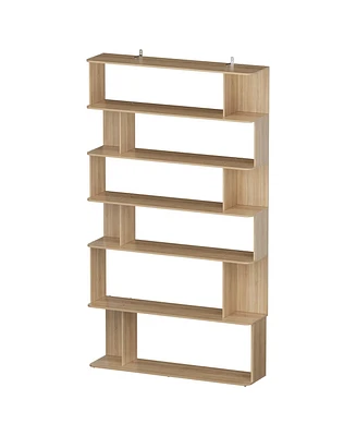 Famapy Wooden Grain 12-Shelves Standard Bookcase