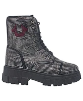 True Religion Women's Gee Rhinestone Combat Boot