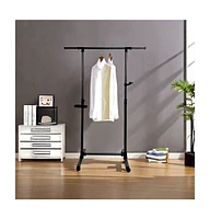 Slickblue Short Clothing Rack with Bottom Shelves for Hanging Clothes