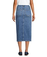 Lands' End Women's Soft Denim Midi Column Skirt