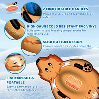 Wham-o Winter Single Rider Snow Tube, 44" Inflatable Animal Sled, Outdoor Toys with Two Handle
