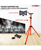 5 Core Speaker Stand Tripod Heavy Duty Adjustable Up to 72 Inch Dj Studio Monitor Stands Pole Mount - Orange