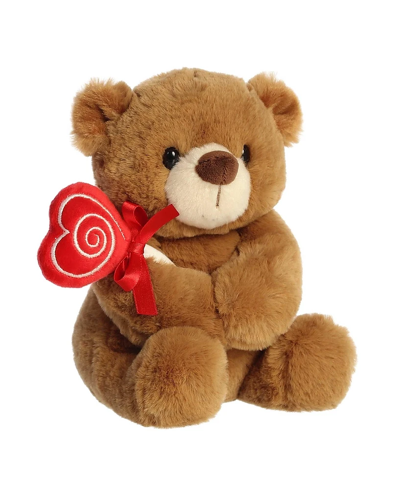 Aurora Small Sweet Tooth Teddies Valentine Heartwarming Plush Toy Brown 8"