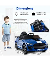Costway 12V Licensed Ford Mustang Shelby GT500 Kids Ride on Car with Remote Control