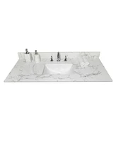 Slickblue 43x22 Stone Bathroom Vanity Top with Integrated Sink for Stylish and Durable Design