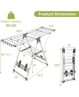 Givimo 2-Layer Folding Clothes Drying Rack with 5-Level Adjustable Height