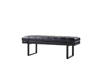 Hulala Home Mid-century Modern Laurens Upholstered Bench with Metal Legs