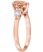 Morganite (1 ct. t.w.) & Diamond (3/8 Pear Ring 14k Rose Gold