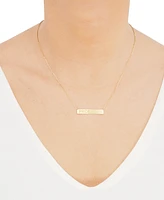 Pride Block Letter Bar Pendant Necklace in 10k Gold, 18" + 2" extender