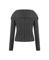 Nocturne Women's Knit Cardigan with Metal Seal Detail