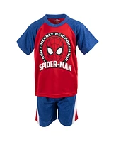 Marvel Toddler Boys Spider-Man T-Shirt Tank Top and Shorts 3 Piece Outfit Set to