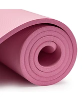 Sunny Health & Fitness Premium 1/2-Inch Extra Thick Exercise Yoga Mat Non-Slip - Pink - 74 x 24 Inches