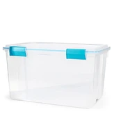 Sterilite 54 Quart Gasket Box, Stackable Storage Bin with Latching Lid, 4 Pack