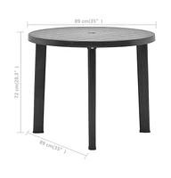 vidaXL Patio Table Anthracite 35" Plastic