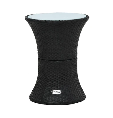 vidaXL Patio Side Table Drum Shape Poly Rattan