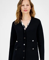 Anne Klein Women's V-Neck Button-Front Long-Sleeve Cardigan