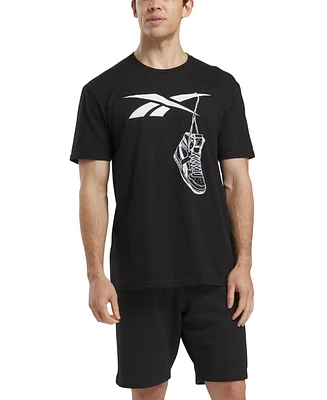 Reebok Men's Practice Logo Sneaker Graphic T-Shirt