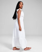 And Now This Women's Cotton Ruffled Tiered Maxi Dress, Created for Macy's