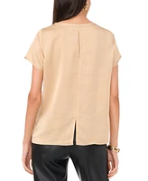 Vince Camuto Women's Satin Keyhole-Back Short-Sleeve Top