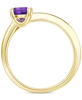 Amethyst (7/8 ct. t.w.) & Lab Grown White Sapphire Accent Coil Ring 14k Gold-Plated Sterling Silver (Also Additional Gemstones)