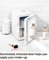 Chefman Portable Mirrored Beauty Fridge with Led Lighting