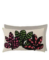 Designers Guild Tanjore Berry Cotton, Linen Embroidered Decorative Pillow