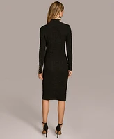 Donna Karan New York Women's Mock-Neck Textured Knit Dress