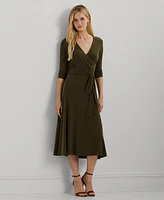 Lauren Ralph Women's Surplice Jersey Dress