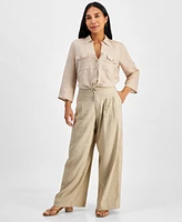 I.n.c. International Concepts Petite High-Rise Pleated Wide-Leg Pants, Created for Macy's