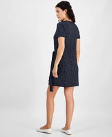 Nautica Jeans Women's Dot-Print Tie-Side Dress