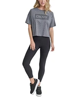 Dkny Women's Cotton Rhinestone-Graphic Cropped T-Shirt