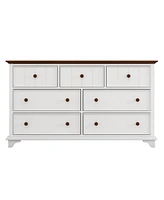 Slickblue Wooden Captain's Seven-Drawer Dresser – Classic and Spacious Storage