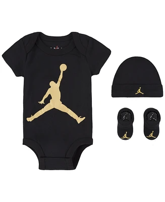 Jordan Baby Boys Jumpman Bodysuit, Hat and Socks, 3 Piece Set