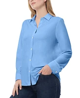 Jones New York Petite Collared Button-Front Shirt