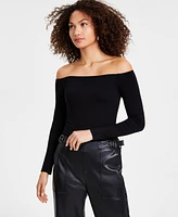 Bar Iii Women's Off-The-Shoulder Jersey Bodysuit, Exclusively at Macy's