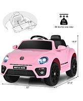 Costway 12V Kids Ride On Car Licensed Volkswagen Beetle w/ Remote Control & Music