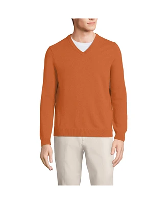 Lands' End Men's Fine Gauge Cashmere V-neck Sweater