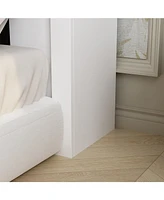 Homsee White Bookcase Headboard With Strong Storage And Led Light