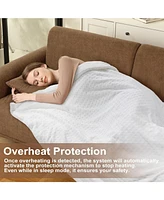 Caromio Queen Size Waffle Sherpa Electric Heated Blanket with Dual Control, 84" x 90"