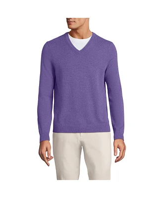 Lands' End Men's Fine Gauge Cashmere V-neck Sweater