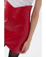 Nocturne Women's Faux Patent Leather Mini Skirt