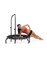 JumpSport 220 Fitness Rebounder Mini Trampoline & Handle Bar Accessory, Black