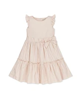 Hope & Henry Toddler Girls Flutter Sleeve Tiered Sateen Party Dress