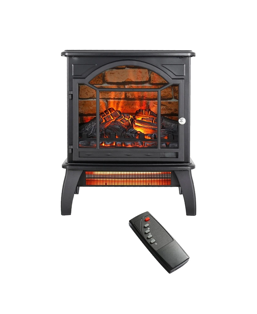 Mondawe 18Inch 3D Flame Electric Infrared Quartz Fireplace Stove With Remote Control