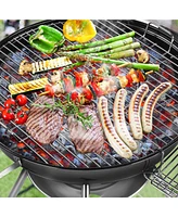 Slickblue Portable Charcoal Grill with Wheels and Storage Holder