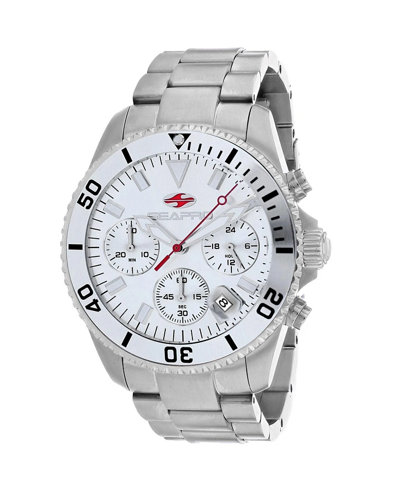 Seapro Men's Scuba 200 Chrono Silver Dial Watch - SP4350