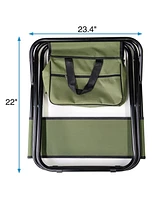 Slickblue 2-piece Folding Outdoor Chair with Storage Bag, Portable for indoor, Camping, Picnics and Fishing