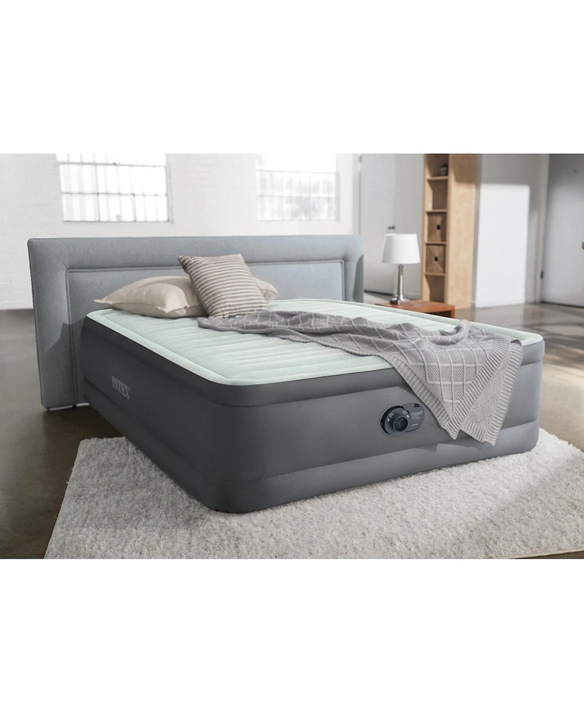 Intex PremAire I Fiber-Tech Elevated Airbed Mattress with Built-In Pump, Queen