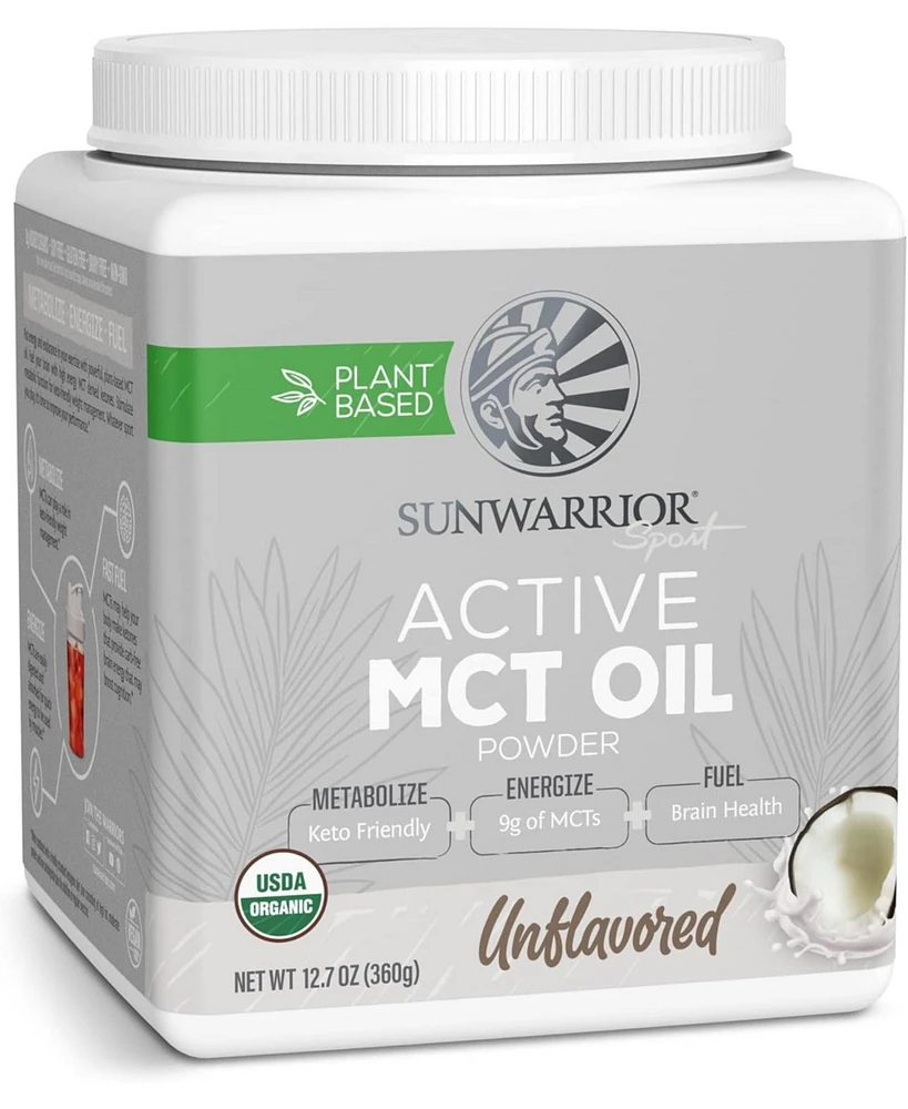 Sunwarrior Organic Active Mct Oil Powder, Plant-Based, Unflavored, 360g (40 Servings)