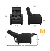 Yaheetech Adjustable Pu Leather Recliner Sofa Modern Single Accent Chair